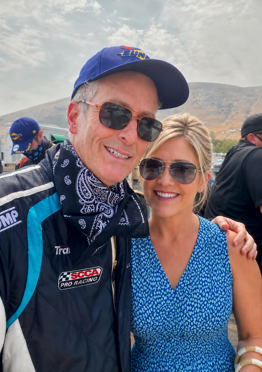 Simon and Melisa at the racetrack